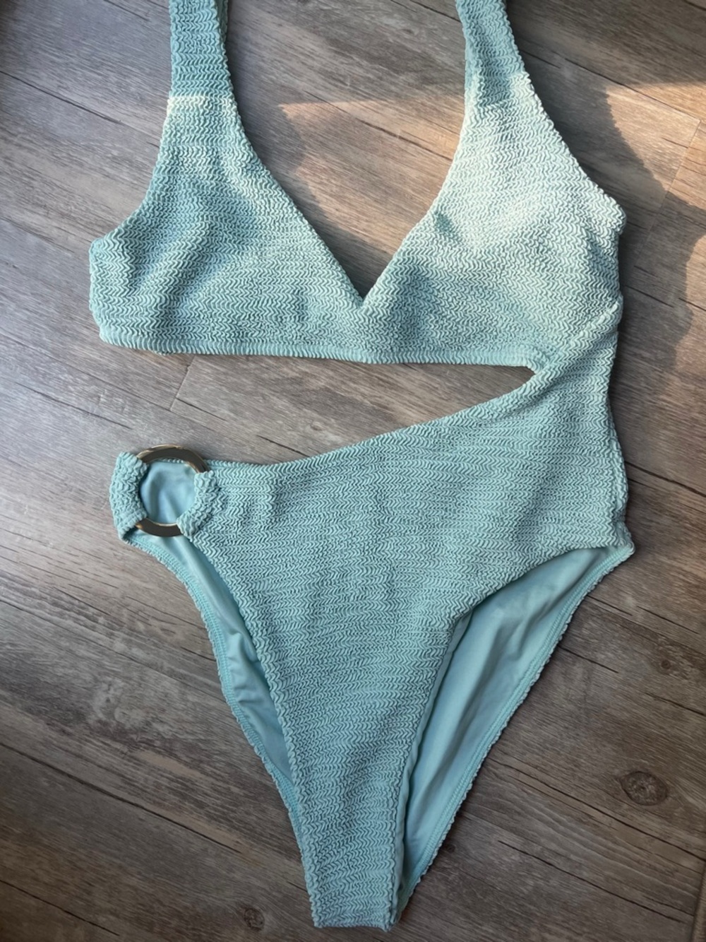 NWOT MONDAY Swimwear St. Barth’s One Piece in Sea Glass Crinkle Size S